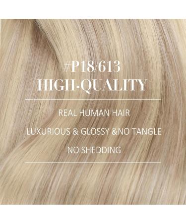 Youngsee Clip-In Extensions 45cm Real Hair - Ash Blond & Platinum Highlights | 120g Full-Head 7PCs - Buy Online on SooperMarket.com