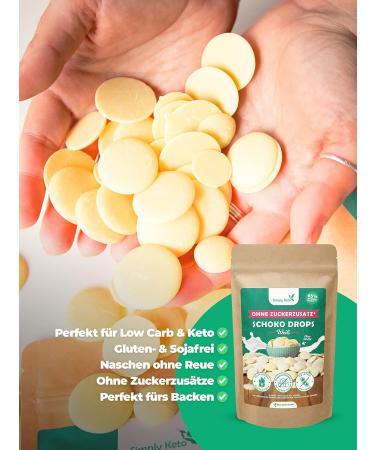 Simply Keto Lower Carb Chocolate Drops (200g) - Sugar-Free White Chocolate Snacks for Low-Carb & Ketogenic Diets - Erythritol Sweetened Treats - Buy Online on SooperMarket.com