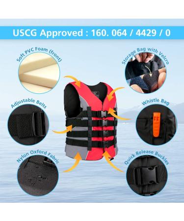 XGEAR Adult USCG Approved Red 4XL Water Sports Life Vest | Premium Quality Life Jacket - Buy Online on SooperMarket.com