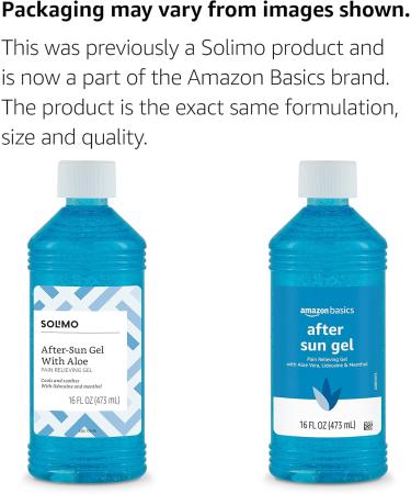 Solimo After Sun Gel with Aloe, Lidocaine & Menthol - 16 Fl Oz | Amazon Brand - Buy Online on SooperMarket.com