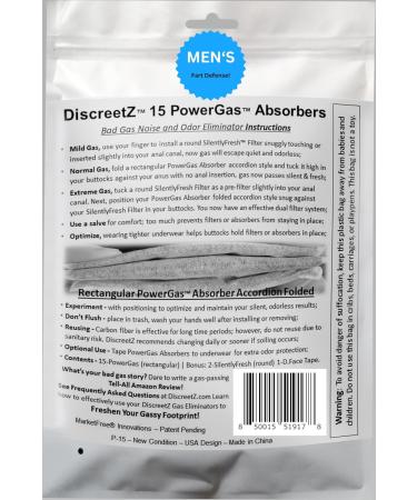 Men s Flatulence Pads - Ultimate Odor & Noise Relief | Charcoal Gas Absorbers | Flatulence Underwear for Men | Effective Gas Relief Aid - Buy Online on SooperMarket.com