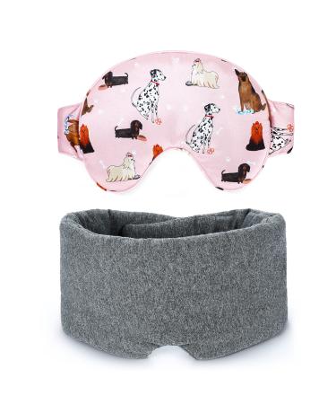 FRESHME Sleep Mask Blackout Light Luxury Silk Cotton Eye Mask for Sleeping Eye Shade Comfortable Soft Zero Pressure Eye Cover for Men Women Eye Blinder Blackfold Adjustable Travel Airplane Nap Yoga