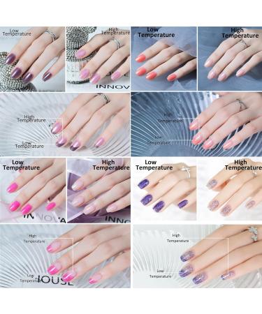 Temperature Change Nail Polish Colour Temperature Control Nail Polish - Long-Lasting Nail Polish Set - Colour Changing Temperature Control Nail Polish Nail Art Design Without UV Lamp (B Set) - Buy Online on SooperMarket.com