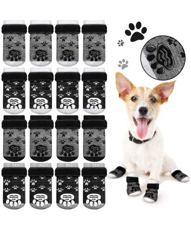 16 Pieces Dog Socks for Small Medium Dogs Dog Indoor Socks Anti Slip Dog Socks Dog Socks with Grips for Hardwood Floors Indoor (X Small) X-Small