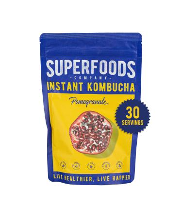Instant Kombucha - Pomegranate Flavour - Vegan Probiotic Drink - Gut Health Support - 30 Servings (Pomegranate)