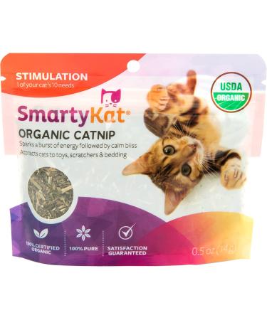SmartyKat Organic Catnip - 0.5oz Resealable Pouch for Cats & Kittens - Buy Online on SooperMarket.com