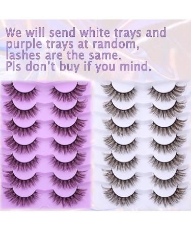 ALPHONSE Brown Strip Dark Brown False Lashes 7 Pack - Short Wispy Natural Look D Curl Extensions - Buy Online on SooperMarket.com