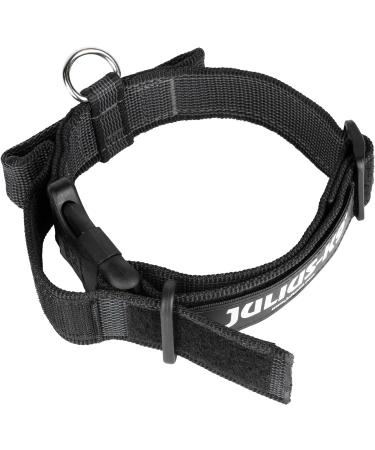 Julius-K9 Colour and Gray Fur Collar with Handle | Durable, Easy to Clean, Water Resistant | 40 mm (38-53 cm) Black-Gray | Safety Lock and Interchangeable Patch - Buy Online on SooperMarket.com