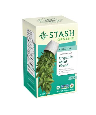 Stash Tea Organic Mint Blend Caffeine-Free Non-GMO Project Verified Serve Hot or Iced 96 Tea Bags 16 count (6 pack)