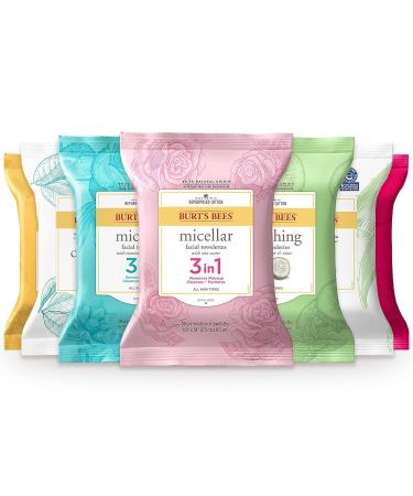 Burt's Bees 3-in-1 Hydrating Micellar Cleansing Towelettes with Rose Water - 30 Count (Pack of 3) | For All Skin Types - Buy Online on SooperMarket.com