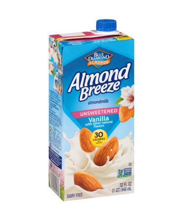 Almond Breeze Dairy Free Almondmilk, Unsweetened Vanilla, 32-Ounce Boxes (Pack of 12) Vanilla 32 Fl Oz (Pack of 12)