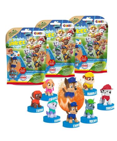 Inkee - Surprise Paw Patrol Bathing Bombs Children with a surprise surprise bathing ball with stamp 3 Series multipack - bathing additive children 3x paw patrol with surprise