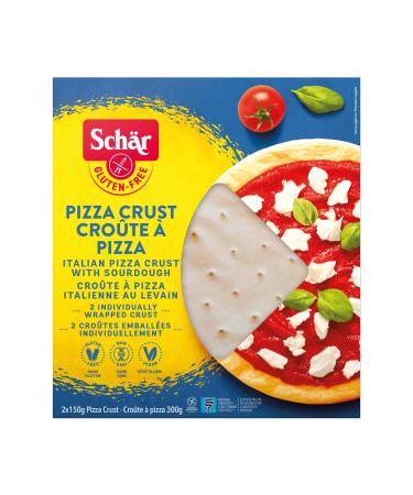 Schar Gluten Free Pizza Crusts Non GMO and Vegan Quick and Delicious Parbaked Pizza Crusts Individually Wrapped Pack of 2 x 150g White