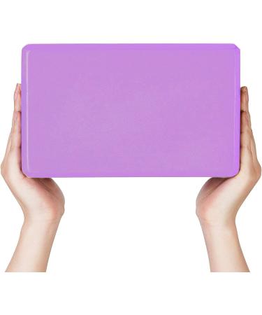 Mind Reader Yoga Block Set - High Density EVA Foam Blocks for Yoga, Pilates, Meditation - Purple (Set of 2) - Buy Online on SooperMarket.com