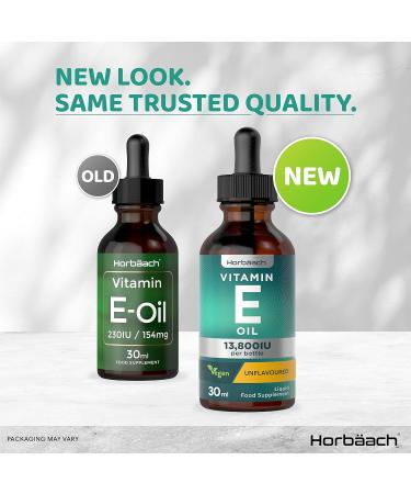 Vegan Vitamin E Oil Oral Drops 30ml | 230iu | 13 800iu per Bottle | Unflavoured Liquid Supplement by Horbaach - Buy Online on SooperMarket.com