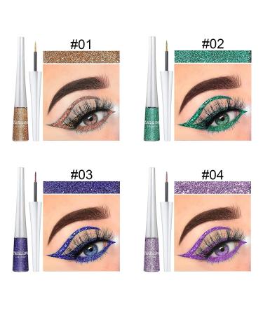 Gireatick 16PCS Liquid Glitter Eyeliner Set - High Pigmented Colors for Brightened Eyes | Waterproof Metallic Shimmer Eyeshadow Kit - Buy Online on SooperMarket.com