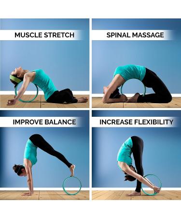 EZ JOI Yoga Wheel Set of 3 for Back Pain Relief & Muscle Stretching - Anti-Slip Back Roller with Thick TPE Padding - 6, 10 & 13 Inches - Buy Online on SooperMarket.com
