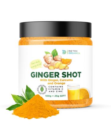 Ginger Shot with Vitamin C and Zinc - 125g Ginger Shots with Turmeric and Orange