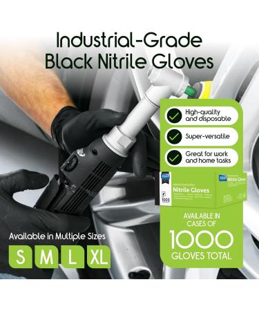 Inspire Black Nitrile Gloves - Original Quality Disposable Latex-Free Thick Medical & Cooking Gloves - Large Size | Best International Shipping - Buy Online on SooperMarket.com