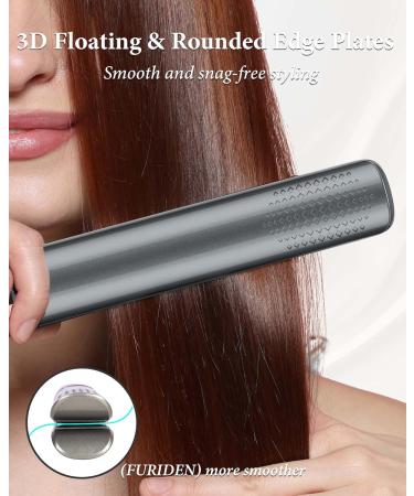 Buy ANWA Titanium 1 Inch Flat Iron Hair Straightener - 2 in 1 Curler 3D Floating Plates Professional Ionic Design Double Voltage - International Shipping Available - Buy Online on SooperMarket.com