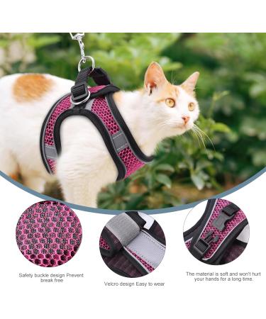Ankilo Upgraded Harness with Leash Set Escape Proof Dog Vest Harnesses Vest Harnesses with Soft Mesh and Reflective Bands No Pull Small Dog Harness for Cats and Small Dogs (Rose-red S) - Buy Online on SooperMarket.com