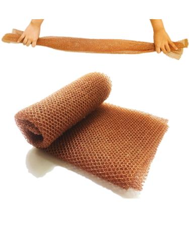 African Net Long Bathing Sponge,Net Exfoliating Back Scrubber for Body,Exfoliating Back Towel,Pack of 1 (Brown)