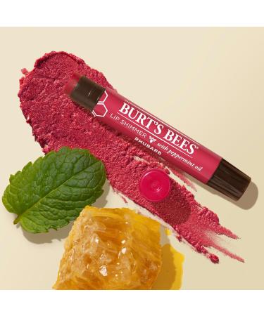 Burt's Bees Rhubarb Lip Shimmer with Peppermint Oil 2.55g - 100% Natural Origin | Moisturizing Lip Shimmer - 1 Count - Buy Online on SooperMarket.com