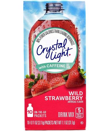 Crystal Light Wild Strawberry with Caffeine On The Go Drink Mix 10 Sachet 31.1g