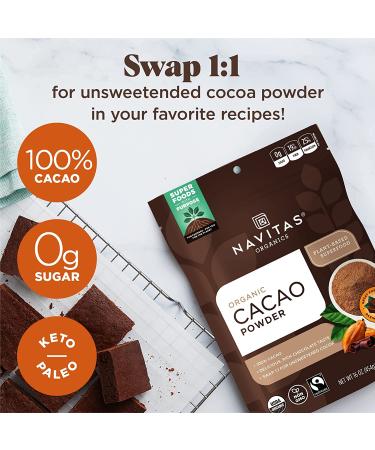 Navitas Organics Organic Cacao Powder - 24 oz (680 g) | Premium Superfood for Baking & Smoothies - Buy Online on SooperMarket.com