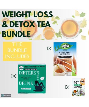 Detox Tea Bundle 48 Teabags with Dieters Drink Dieters Tea 30 teabags and Dalgety Effective Slimline Tea Herbal Infusion 18 Teabags Including Mint Retail Detox & Cleanse Guide - Buy Online on SooperMarket.com