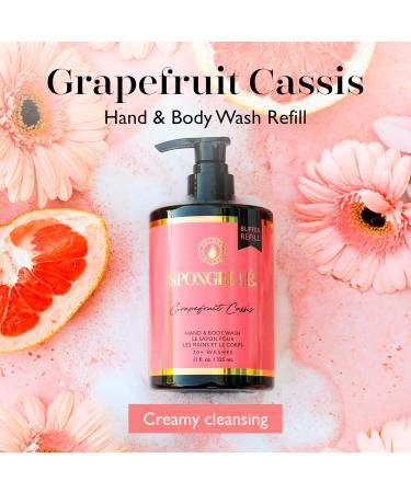 SPONGELL Grapefruit Cassis Refill Hand & Body Wash - Luxury Soap with Zesty Grapefruit & Vanilla | 11 fl. oz. - Nourishing International Shipping Available - Buy Online on SooperMarket.com