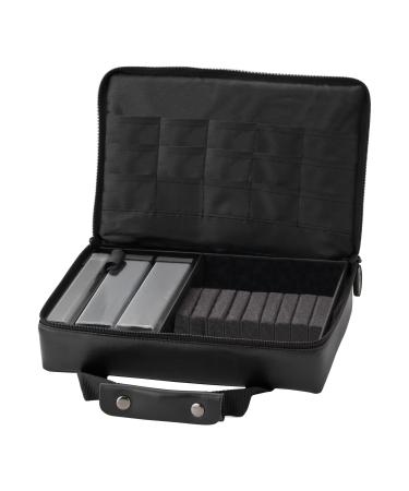 Casemaster The Pro Leatherette Dart Case with Leather-Like Exterior Covering, Holds 9 Steel Tip or Soft Tip Darts with 15 Built-in Pockets for Accessories and Plastic Tubes and Containers for Even More