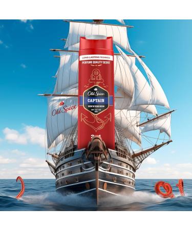 Old Spice Captain 3-in-1 Shower Gel & Shampoo for Men 400ml | Long-Lasting Freshness with Lemon Sandalwood & Sea Air | Body Hair & Facial Cleansing - Buy Online on SooperMarket.com