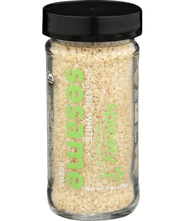 Spicely Organic Sesame Seeds White Whole 2.00 Ounce Jar Certified Gluten Free 1.97 Ounce (Pack of 1)