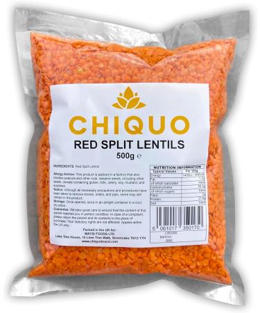 Chiquo Red Split Lentils 500g - Masoor Dal - High Protein | Buy Online - Buy Online on SooperMarket.com