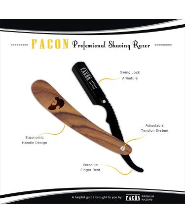 100 BLADES + Facn Professional Vintage Straight Edge Barber Razor - Salon Quality Shavette - Buy Online on SooperMarket.com