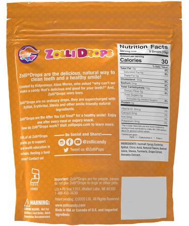 Zollipops Zolli Drops - Clean Teeth Drops in Fruit Flavors | 15+ Drops | 1.6 oz - Buy Online on SooperMarket.com