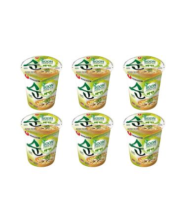 CNMART Nong Shim Soon Veggie Cup Instant Noodle Soup 67g (Pack of 6)