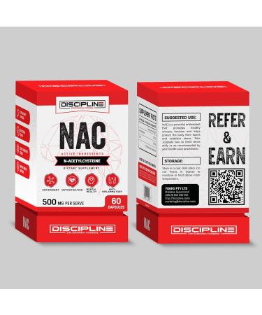 DISCIPLINE NAC (N-Acetyl cysteine) - 500mg - 60 Capsules - Buy Online on SooperMarket.com