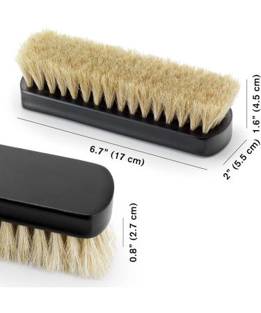 Stone and Clark Premium White Horsehair Shoe Brush - 100% Horse Hair Bristles for Perfect Leather Polish - Concaved Beech Wood Handle - Shoe Care Essential - Buy Online on SooperMarket.com