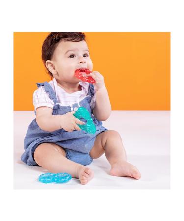 Bright Starts Stay Cool Teethers - Cooling Bite Rings BPA-Free Silicone Long-Lasting Multicolored - Turquoise/Blue/Red for Babies - Buy Online on SooperMarket.com