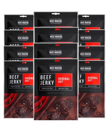 The Meat Makers - Original Hot Beef Jerky Snack 300g (12x25g) - Dried beef beef jerky dry meat dry meat for humans 4. Hot