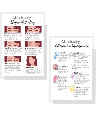 Microblading Healing & Aftercare Postcards | Pack of 30 | Double Sided 4x6 | White with Pictures - Buy Online on SooperMarket.com