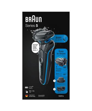 Braun Series 5 5020 Electric Razor for Men Foil Shaver with Beard Trimmer - Rechargeable, Wet & Dry with EasyClean - Black - Buy Online on SooperMarket.com