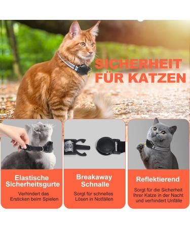 Waterproof Airtag Cat Collar - Reflective Gray XS (18-23cm) with Safety Lock & Elastic for Kittens & Small Dogs - Buy Online on SooperMarket.com