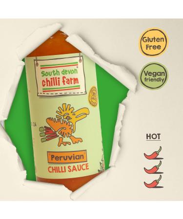 South Devon Chilli Farm Peruvian Chilli Sauce | Aji Red Chillies | Lemony Flavor | Heat Level 6/10 | 4,000-5,000 SHU | 100ml - Buy Online on SooperMarket.com