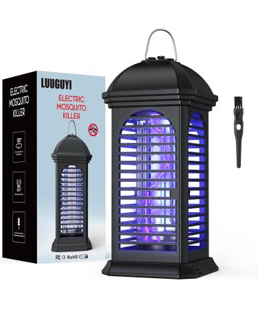 Electric mosquito trap inside & outside Luuguyi 360 UV electric insect destroyer mosquito killers no toxic chemical -free 4000V insect lamp with cleaning brush for bedroom and gardens