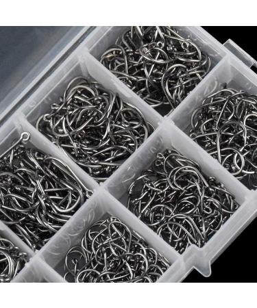 300-Piece Carbon Steel Fishing Hooks Set - 10 Sizes with Eyelet & Barn Hooks for Freshwater & Saltwater - Includes Plastic Box | Premium Fishing Accessories - Buy Online on SooperMarket.com