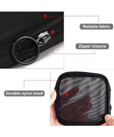 Weewooday 4-Pack Small Mesh Makeup Bags with Zipper - Mini Portable Toiletry Pouch Set for Daily Essentials - Black 4.52x4.52x0.78 Inch - Buy Online on SooperMarket.com