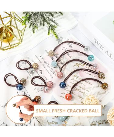 Whaline 10Pcs Colorful Double Balls Elastic Hair Ties - Cute Ponytail Holders for Girls & Women - Buy Online on SooperMarket.com